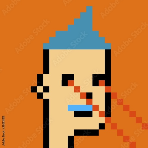 Cartoonish Pixelated Man