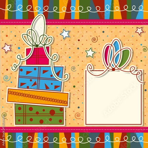 Geschenkboxen und Glückwunschkarte