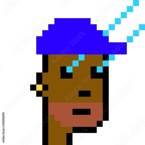 Cartoonish Pixelated Man