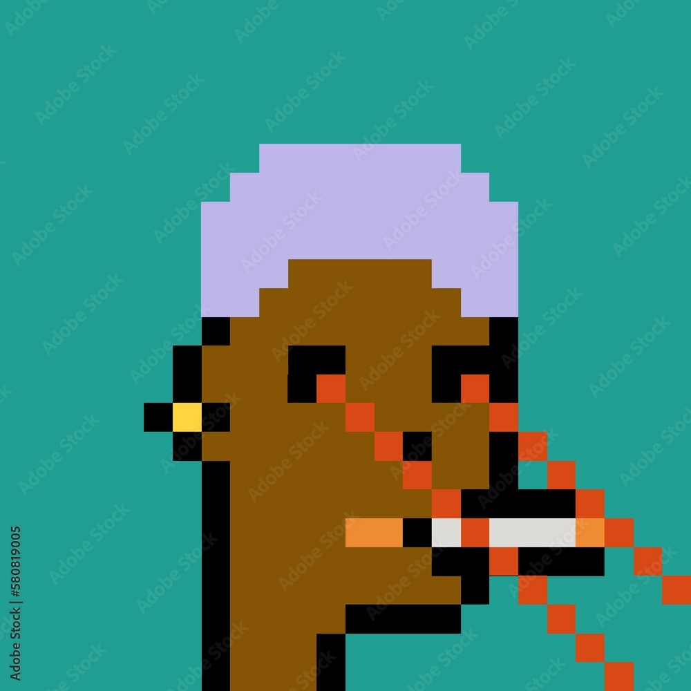 Cartoonish Pixelated Man Cartoonish Pixelated Man