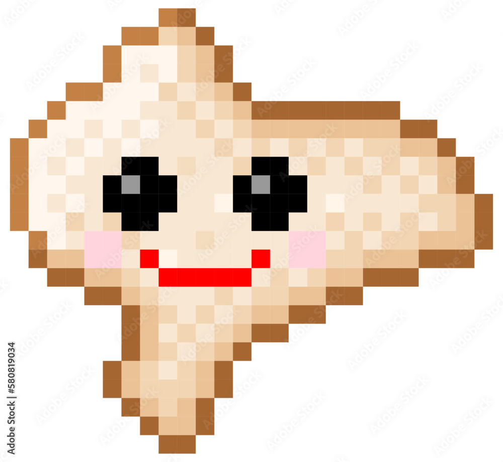 Fototapeta premium Smile shape icon pixel art. Vector illustration. 