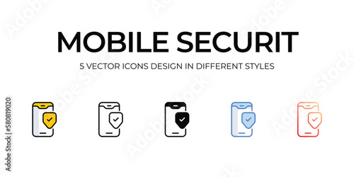 mobile security icons set vector illustration. vector stock,