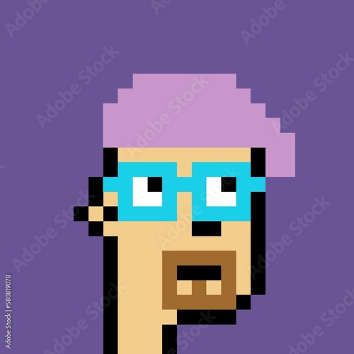 Cartoonish Pixelated Man