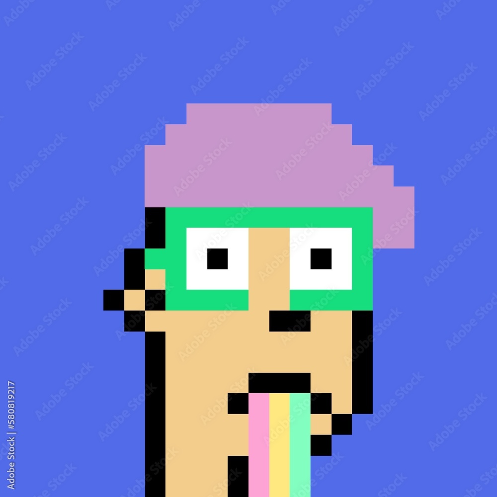 Cartoonish Pixelated Man Cartoonish Pixelated Man