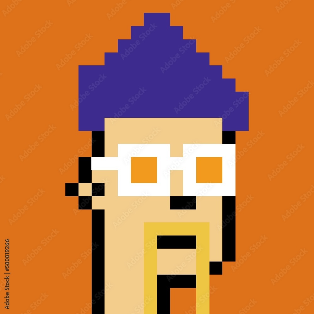 Cartoonish Pixelated Man Cartoonish Pixelated Man