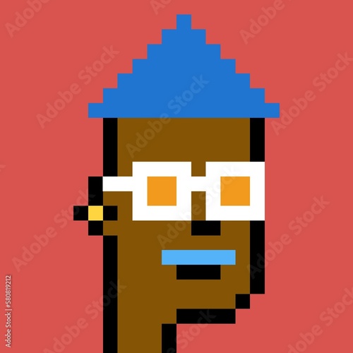 Cartoonish Pixelated Man