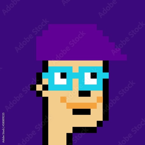 Cartoonish Pixelated Man