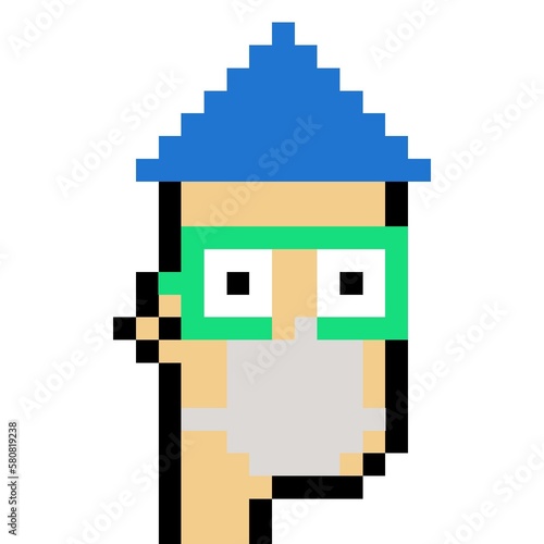 Cartoonish Pixelated Man