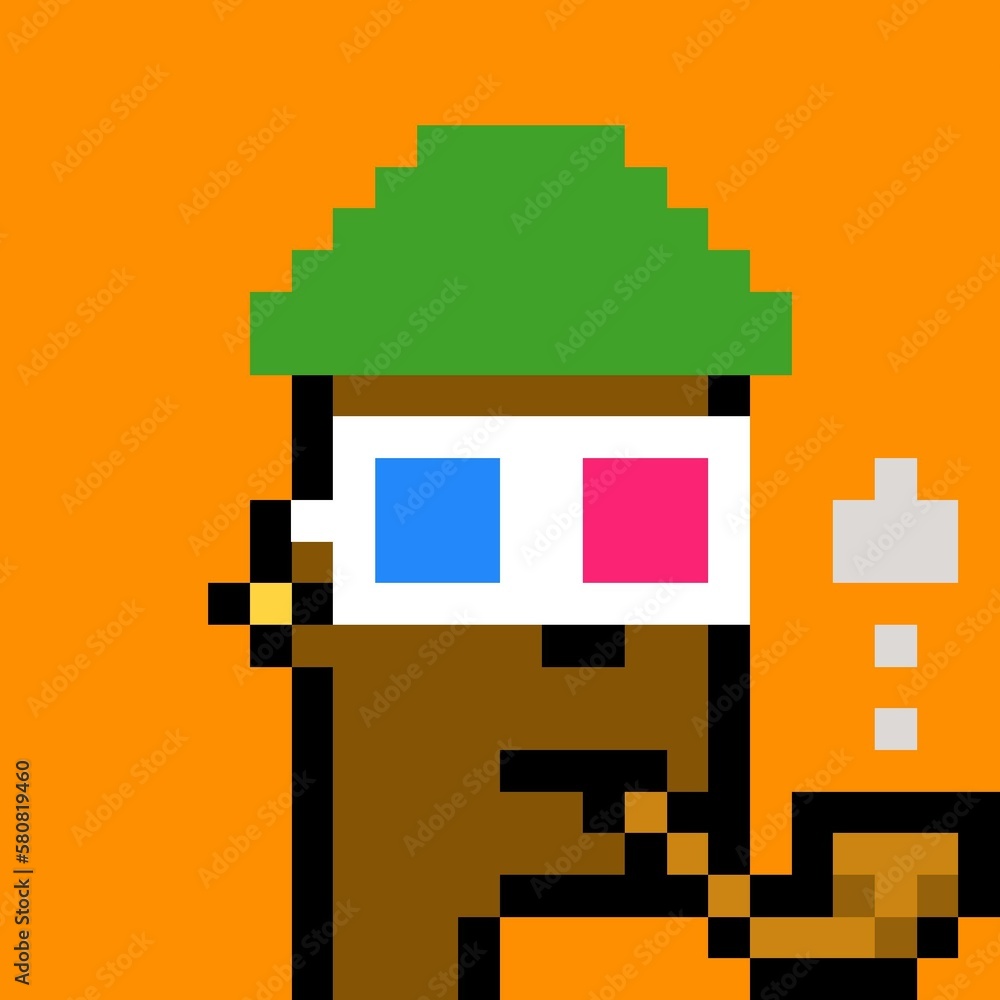 Obraz premium Cartoonish Pixelated Man