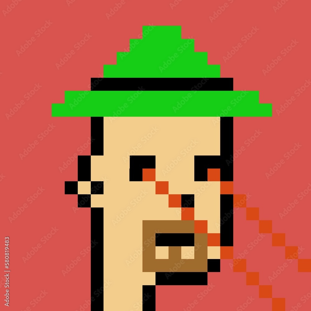 Fototapeta premium Cartoonish Pixelated Man