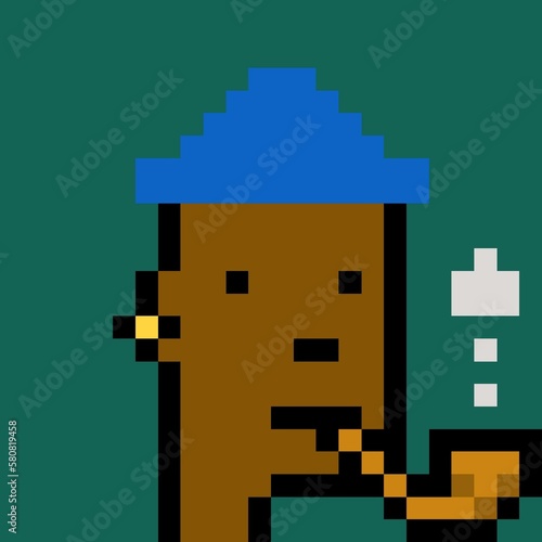 Cartoonish Pixelated Man