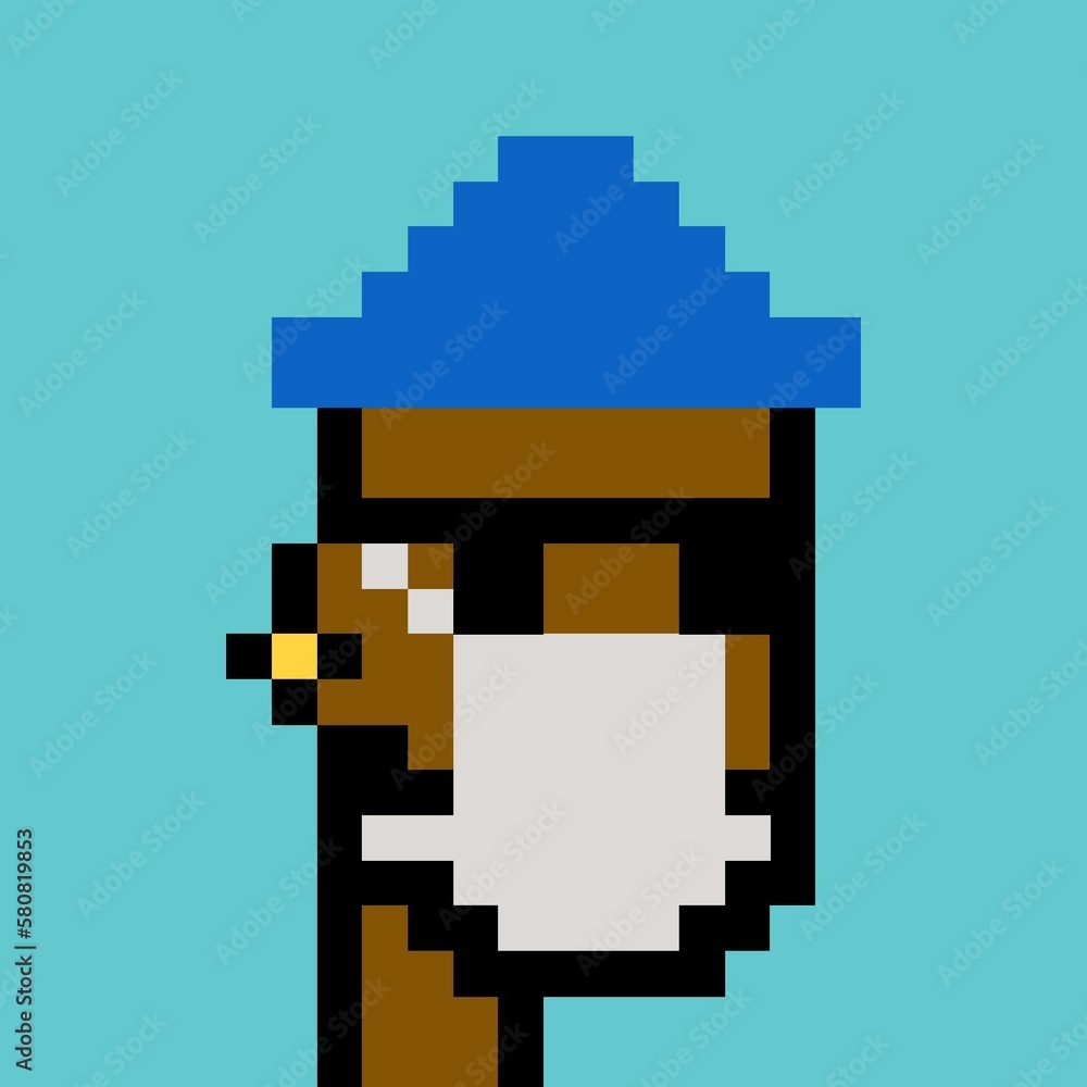 Fototapeta premium Cartoonish Pixelated Man