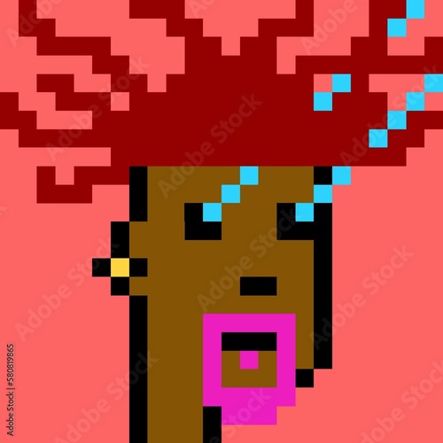 Cartoonish Pixelated Man