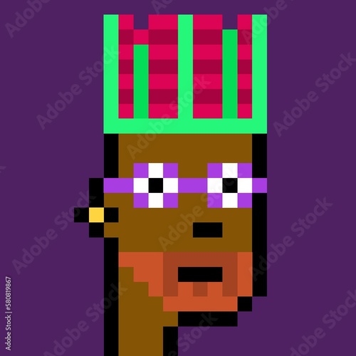 Cartoonish Pixelated Man
