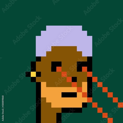 Cartoonish Pixelated Man