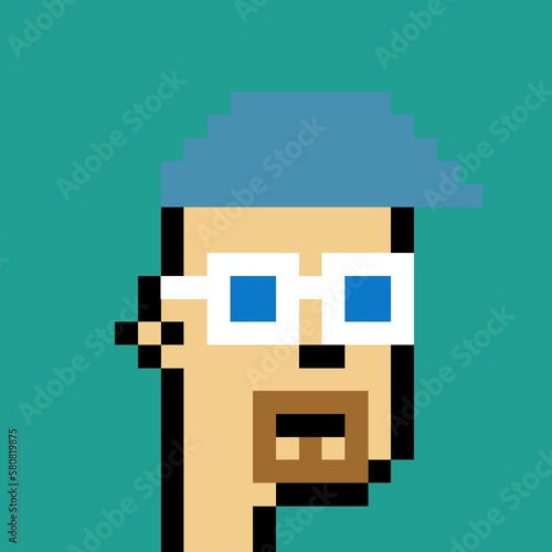 Cartoonish Pixelated Man