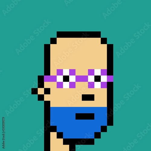 Cartoonish Pixelated Man