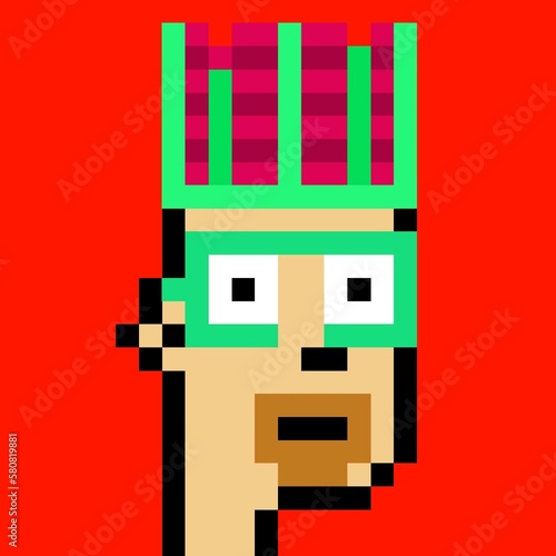 Cartoonish Pixelated Man