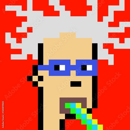 Cartoonish Pixelated Man