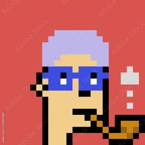 Cartoonish Pixelated Man