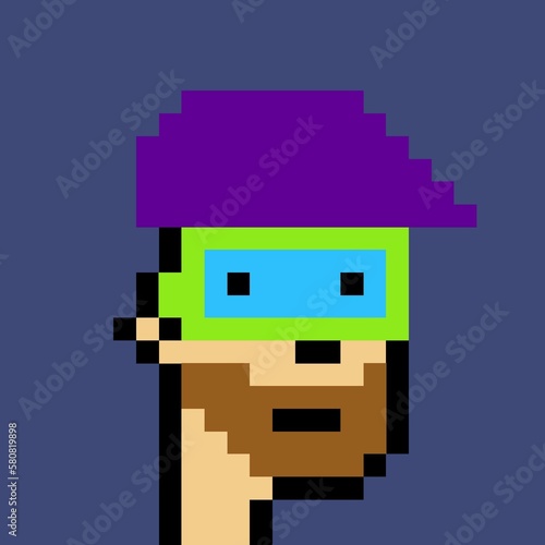 Cartoonish Pixelated Man