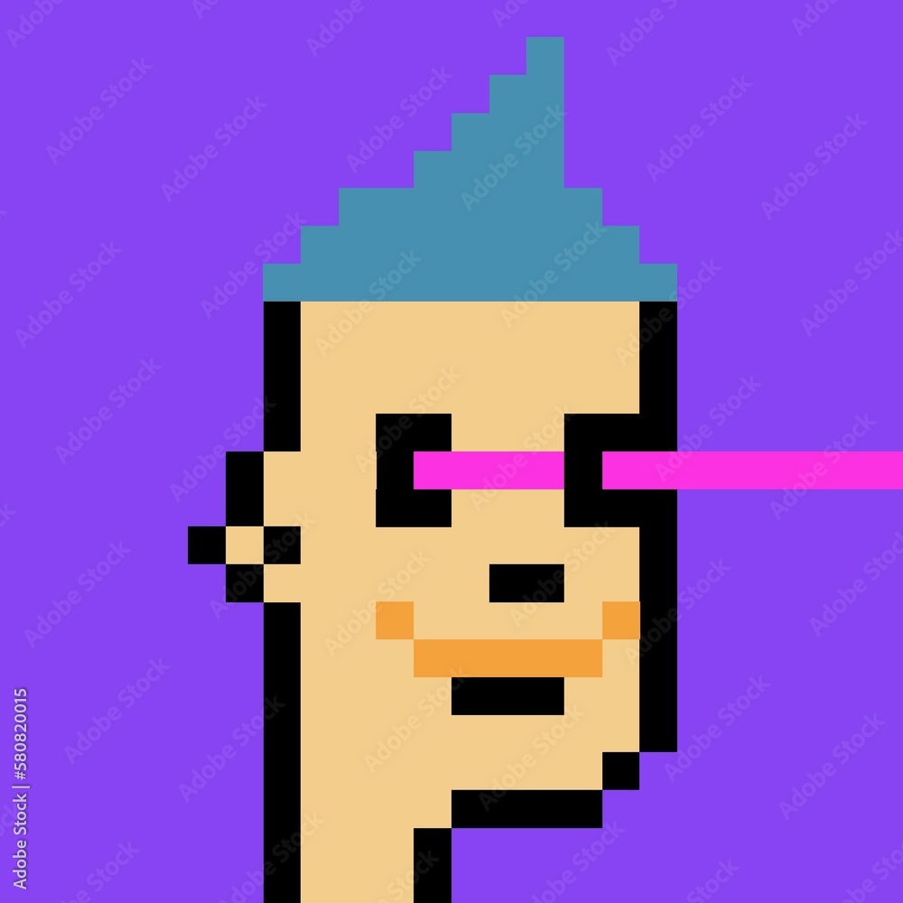 Obraz premium Cartoonish Pixelated Man