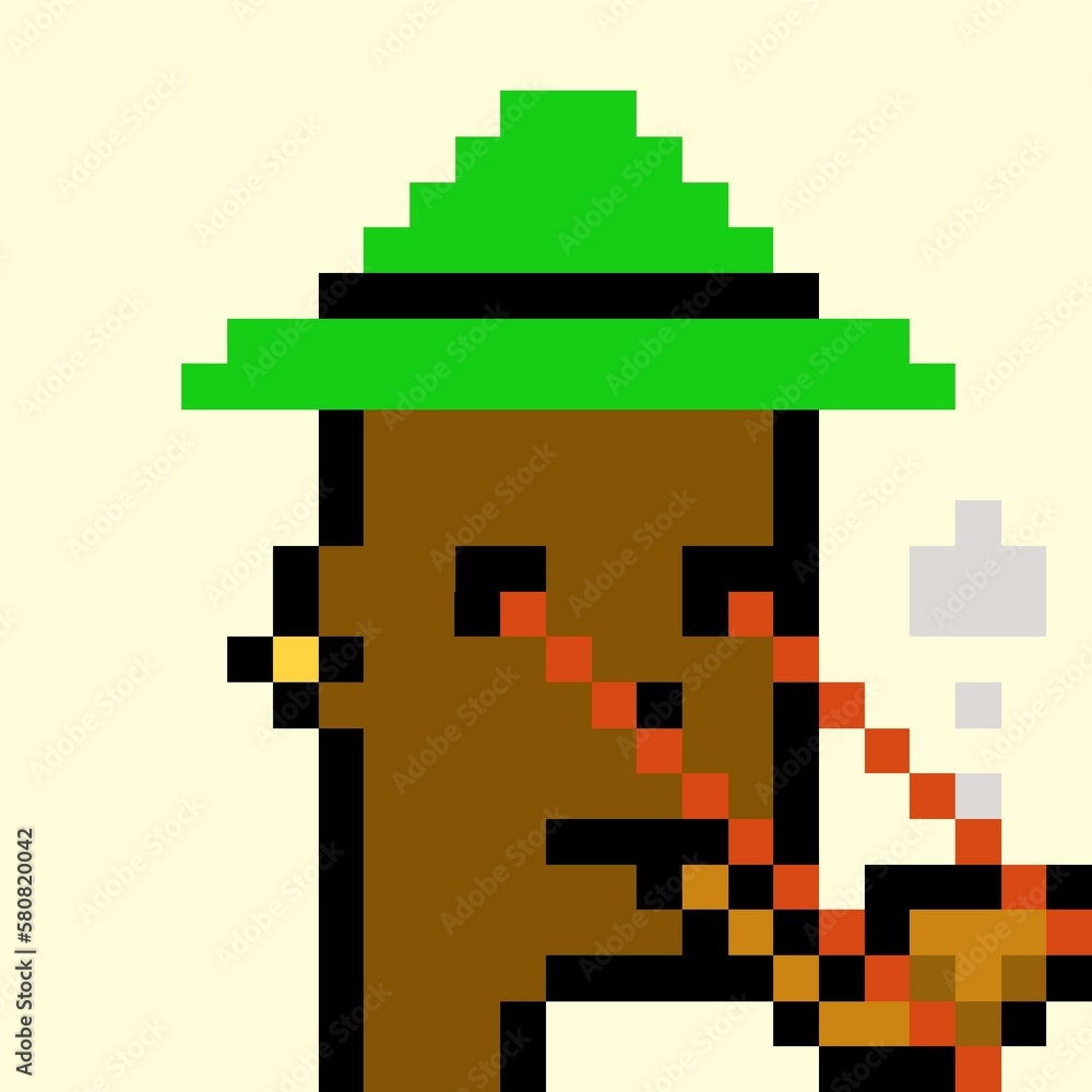 Fototapeta premium Cartoonish Pixelated Man