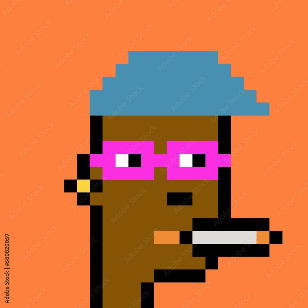 Cartoonish Pixelated Man Cartoonish Pixelated Man