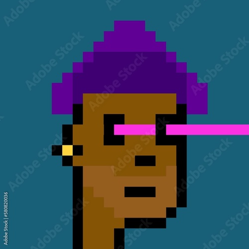 Cartoonish Pixelated Man