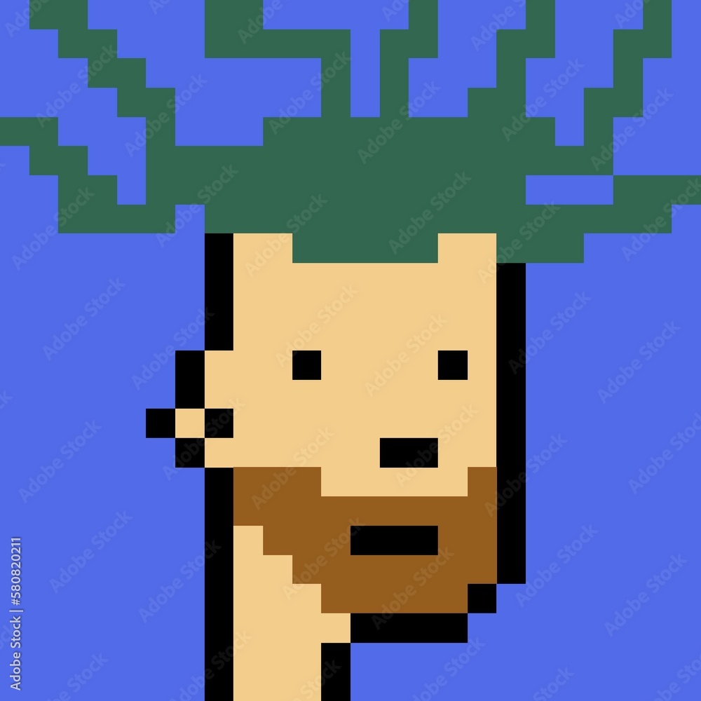 Cartoonish Pixelated Man Cartoonish Pixelated Man