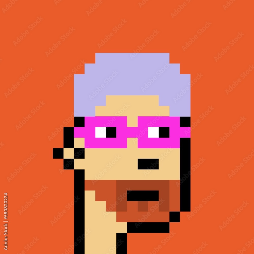 Cartoonish Pixelated Man Cartoonish Pixelated Man