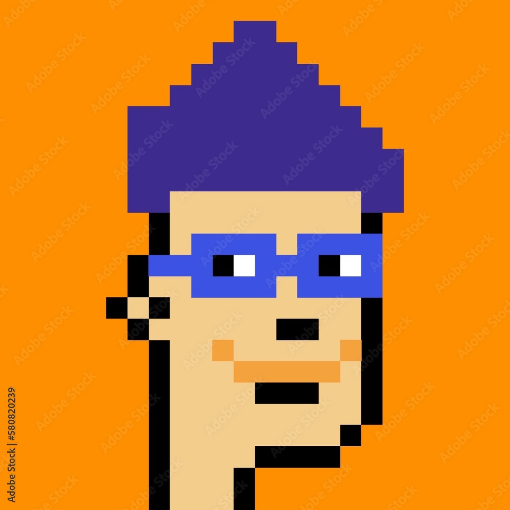 Cartoonish Pixelated Man Cartoonish Pixelated Man