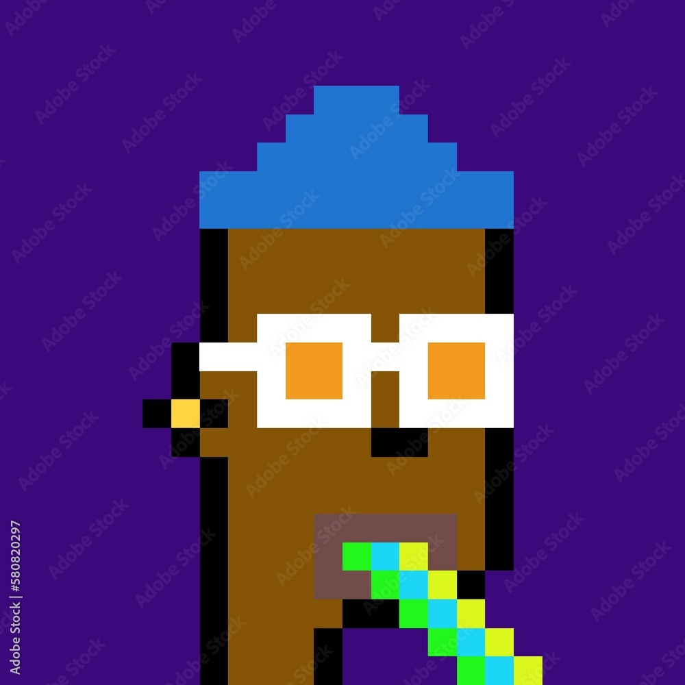 Cartoonish Pixelated Man Cartoonish Pixelated Man