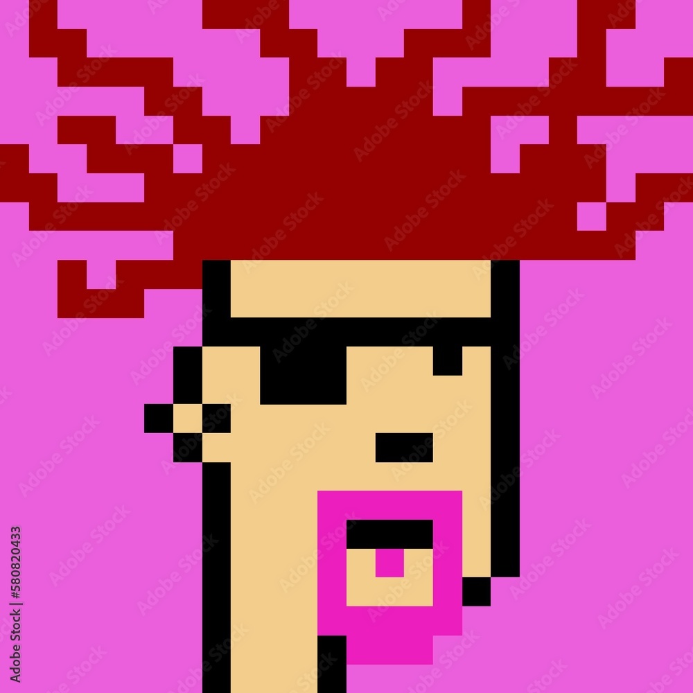 Fototapeta premium Cartoonish Pixelated Man