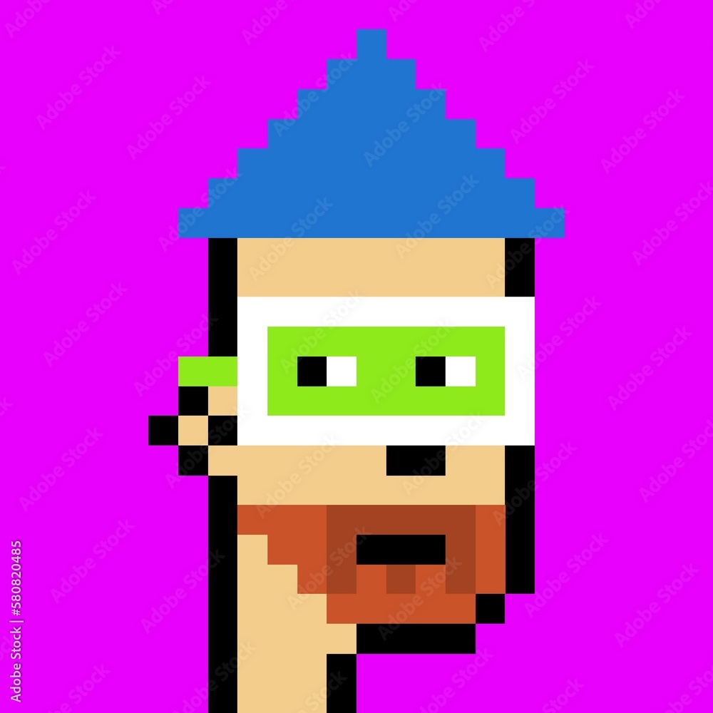 Cartoonish Pixelated Man Cartoonish Pixelated Man