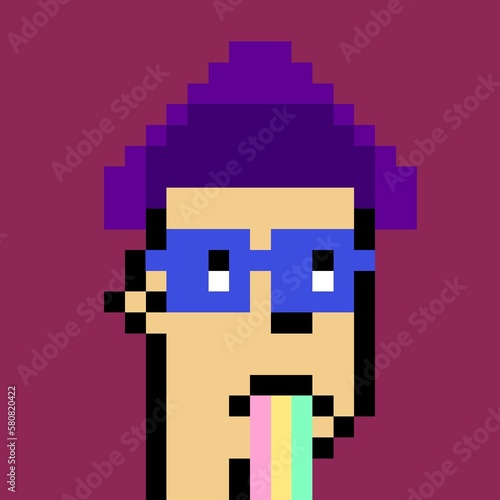 Cartoonish Pixelated Man