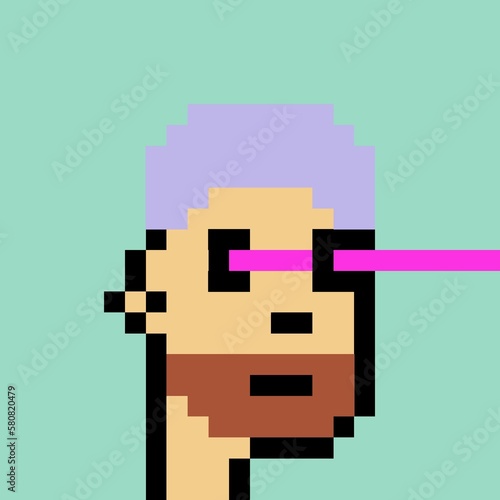 Cartoonish Pixelated Man