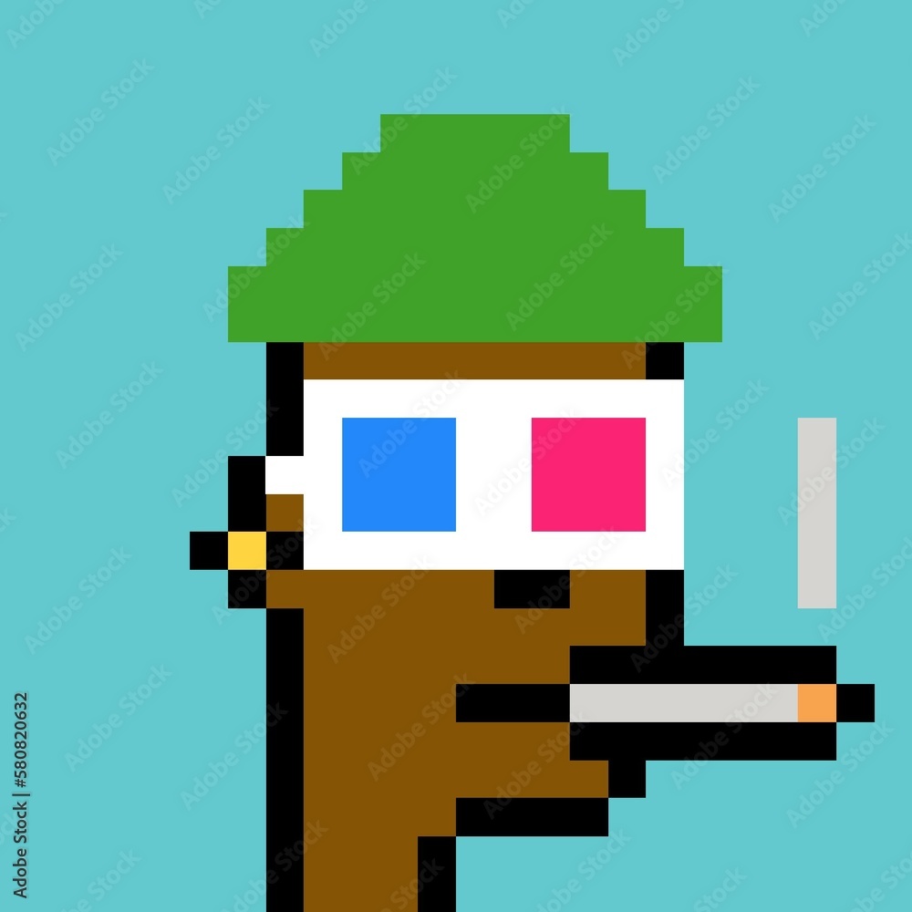 Cartoonish Pixelated Man Cartoonish Pixelated Man