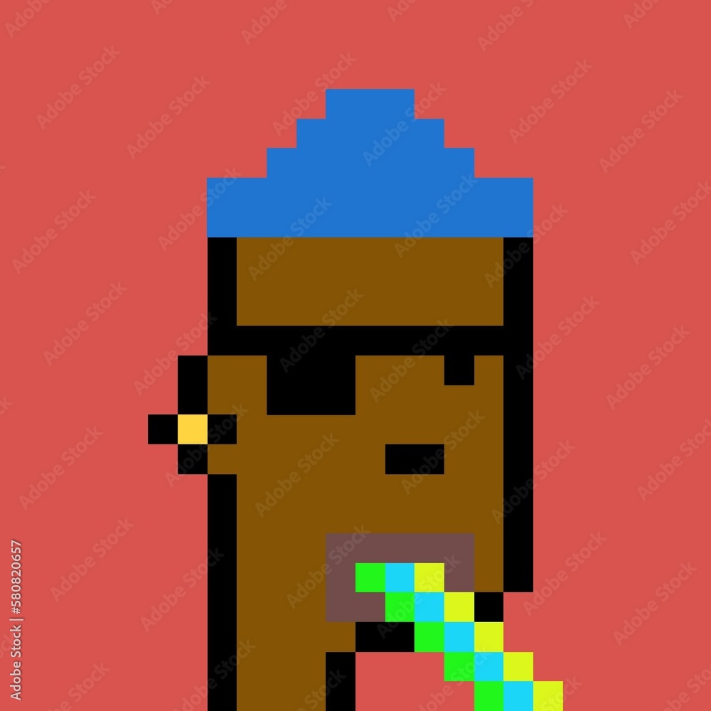 Obraz premium Cartoonish Pixelated Man