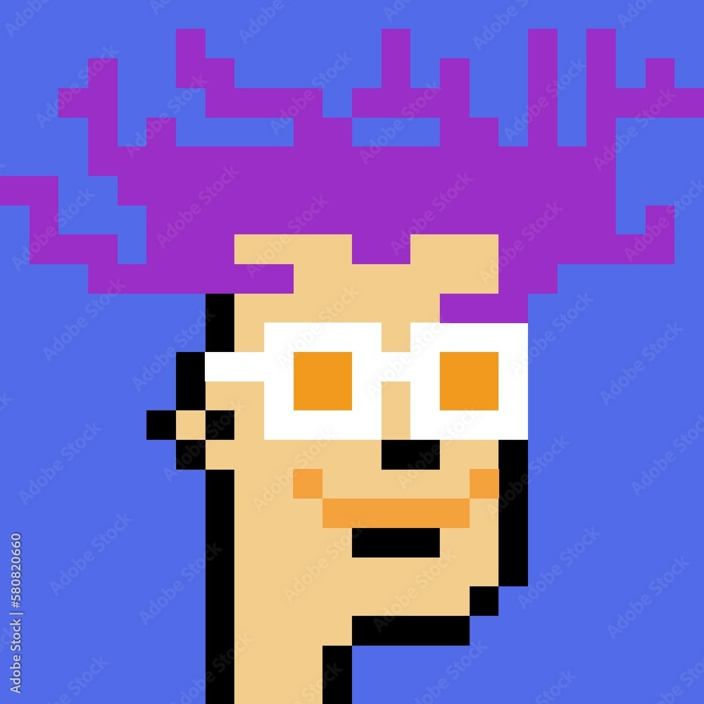 Cartoonish Pixelated Man Cartoonish Pixelated Man