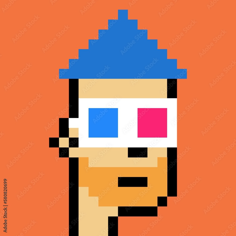 Cartoonish Pixelated Man Cartoonish Pixelated Man