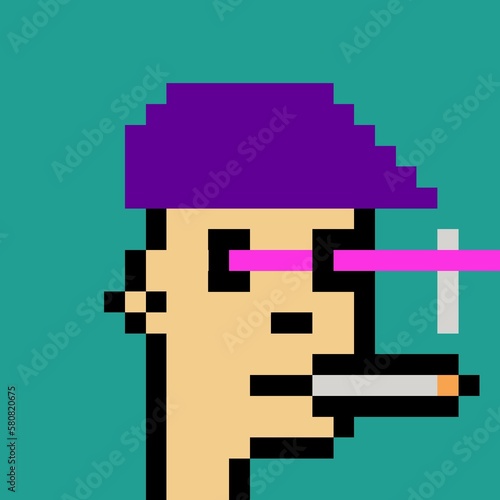 Cartoonish Pixelated Man