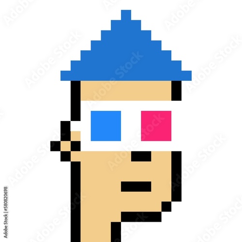 Cartoonish Pixelated Man