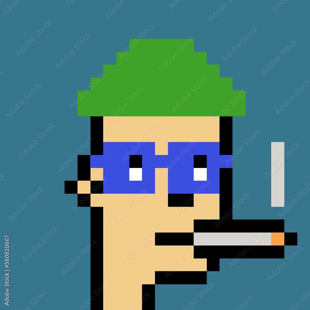 Cartoonish Pixelated Man Cartoonish Pixelated Man