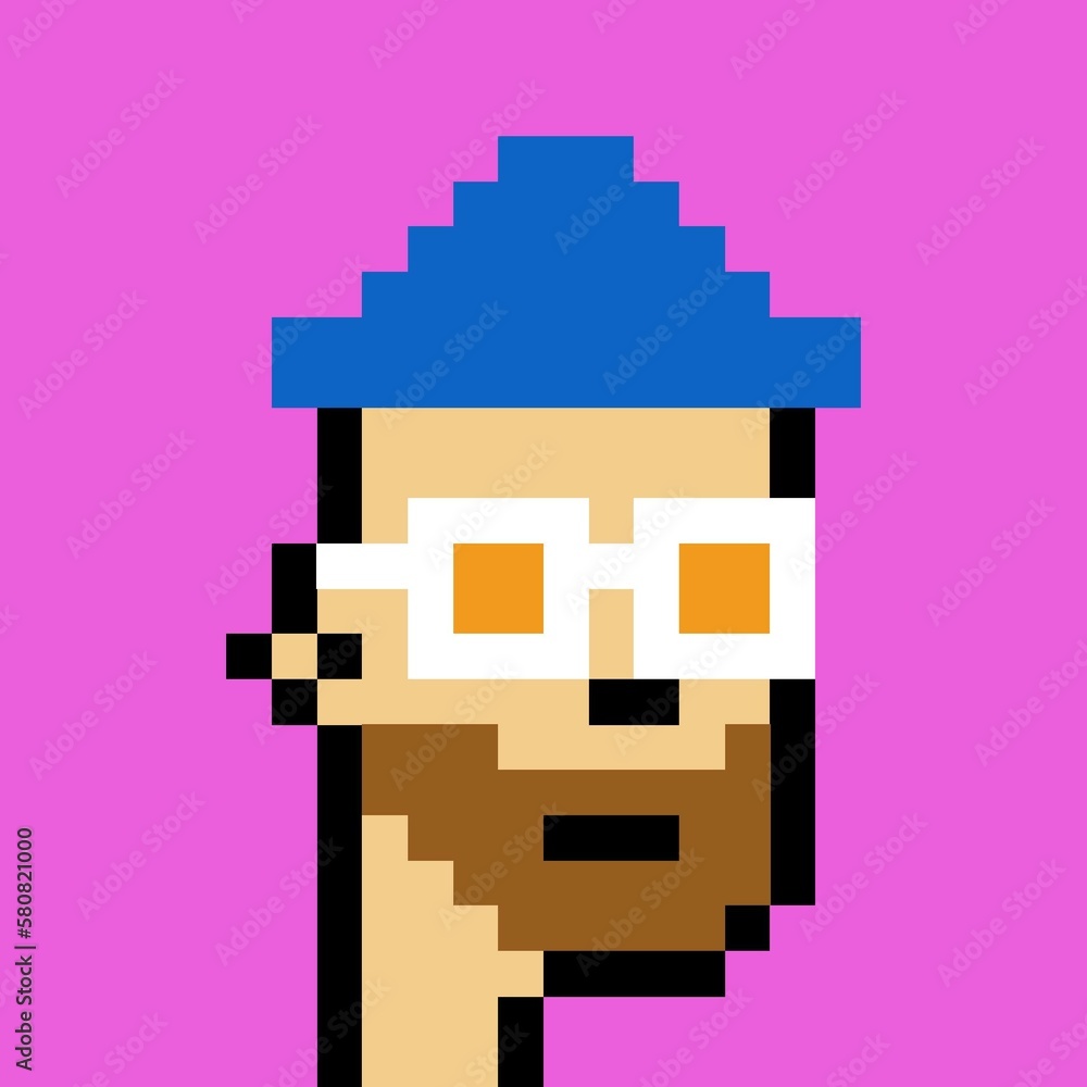 Cartoonish Pixelated Man Cartoonish Pixelated Man
