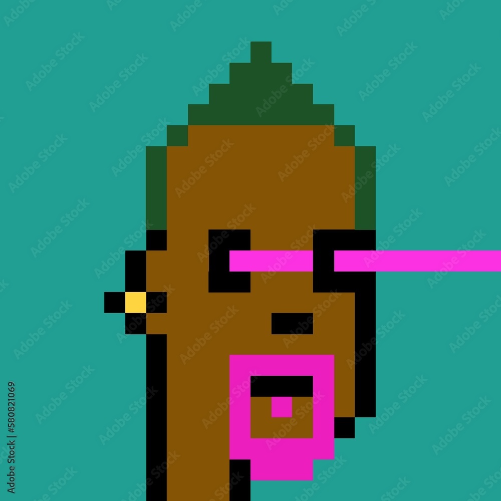 Obraz premium Cartoonish Pixelated Man