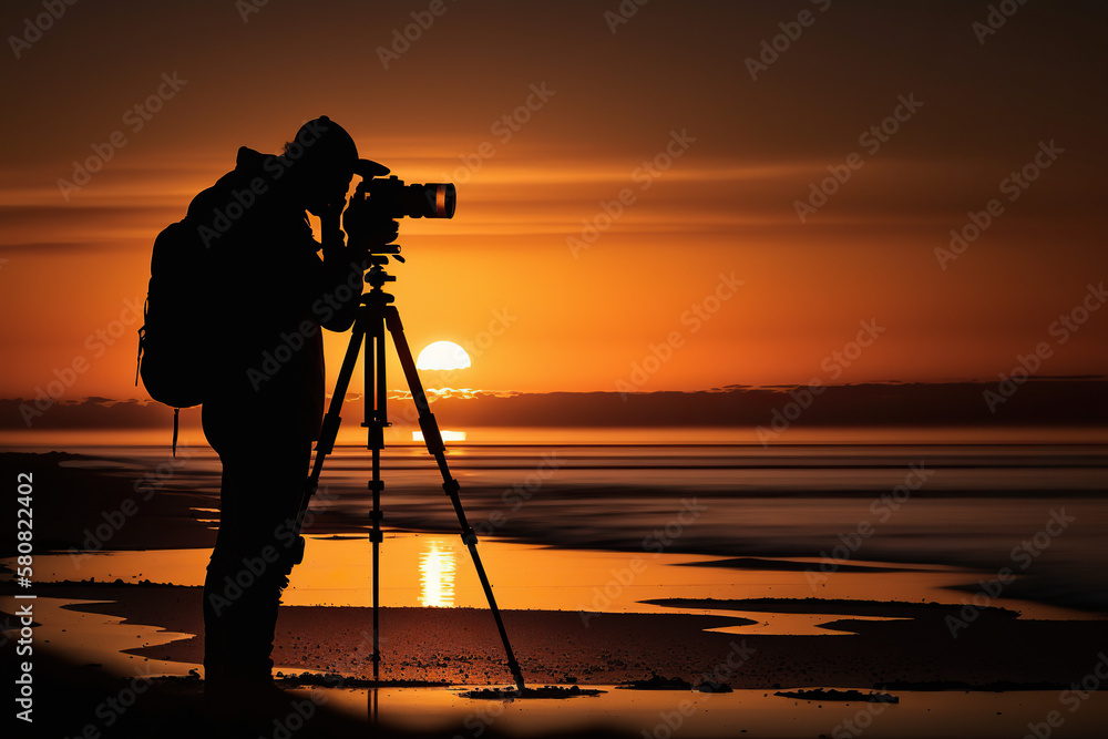Silhouette of a photographer taking a picture