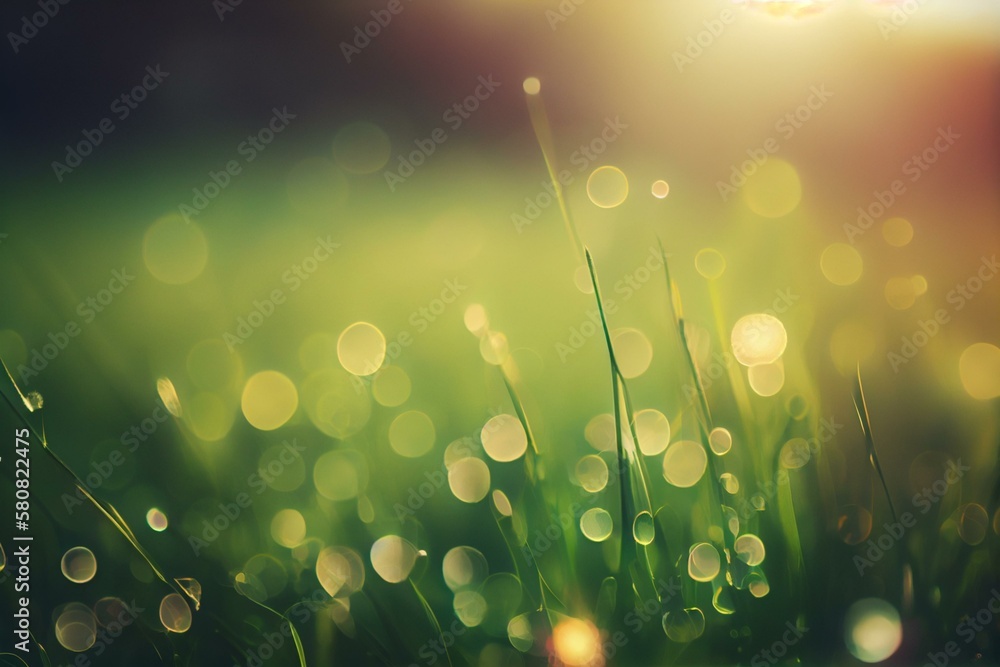 Obraz premium summer grass, bokeh background Generative AI