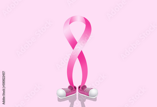 Pink ribbon with shoes