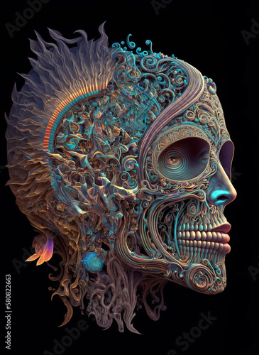 skull surreal portrait